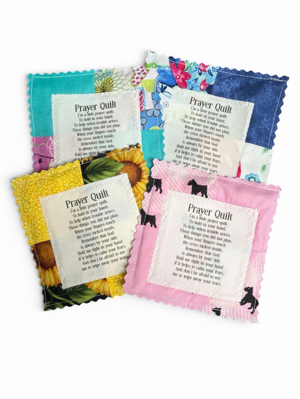 BUY NOW -Handcrafted Prayer Quilt with Uplifting Prayer and Wooden Cross Inside - Picture 3 of 9